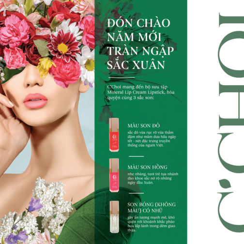 Son Kem Khoáng set 3 thỏi 3 màu – Mineral Lip Cream C'Choi – Limited 2024